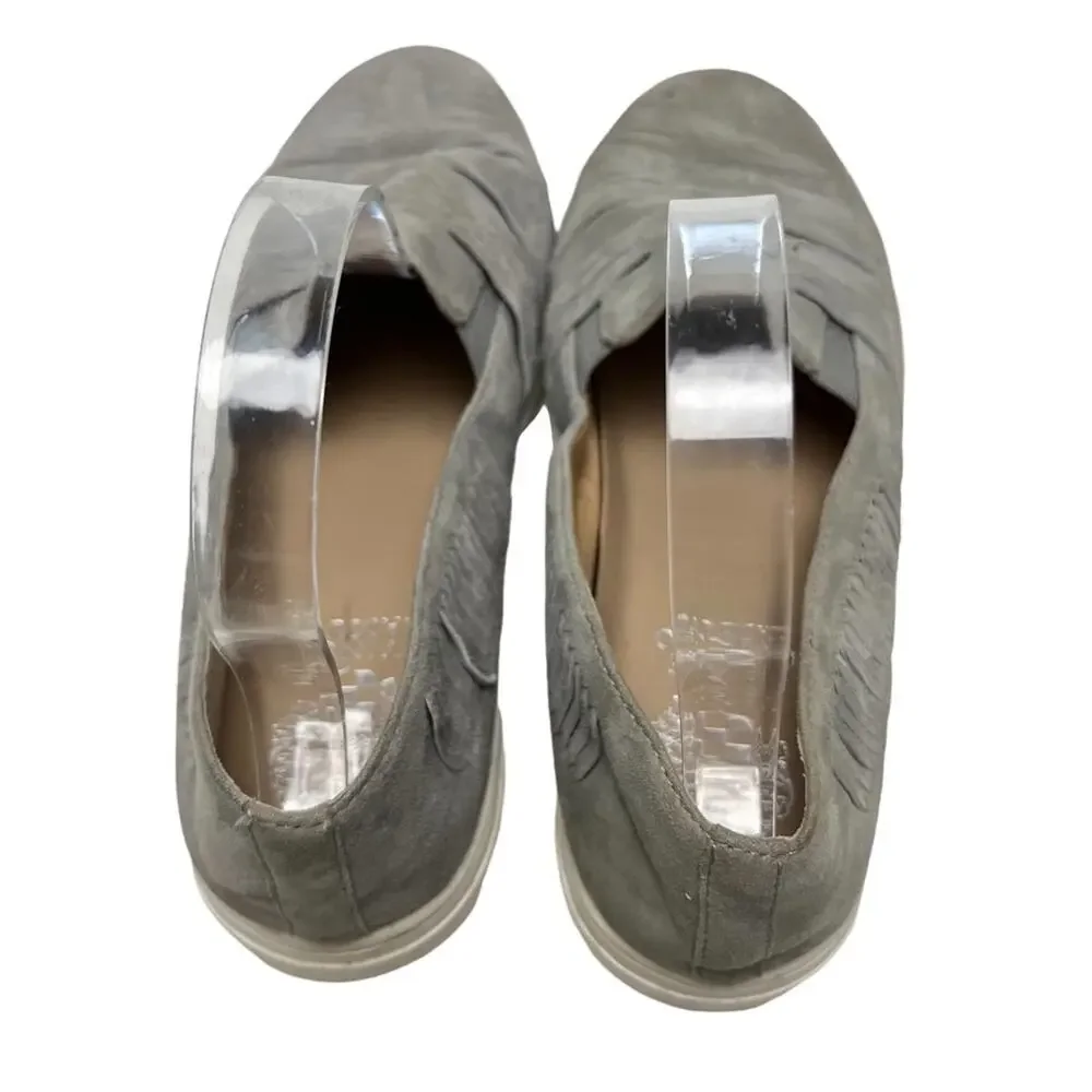 VINCE CAMUTO BEYZA Genuine Leather Gray Woven Suede Flats Loafers Shoes sz 8 M